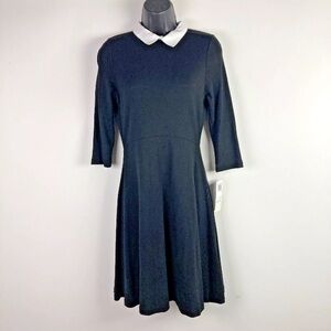 French Connection 6 dress Fit & Flare Wednesday Adams style black modest costume